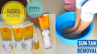 VLCC MANICURE  PEDICURE AT HOME SELFGROOMING Ep 1 VLCC Pedicure kit Review ampDemo DIYTan Removal [upl. by Bultman]