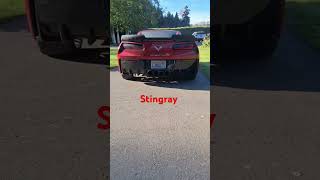 Corvette C7 Z06 vs Corvette C7 Stingray Cold Start corvettec7 z06 [upl. by Spielman]