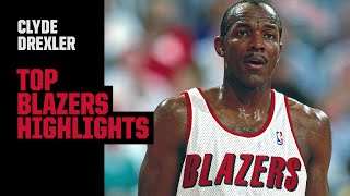 Clyde Drexlers Best Trail Blazers Highlights [upl. by Molly]