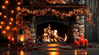 Cozy Rustic Fireplace 4K with Crackling Logs  Relaxing Ambience for Stress Relief and Winter Warmth [upl. by Anuaf]