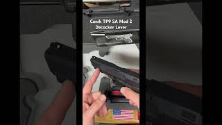 Canik TP9 SA Mod 2 Decocker Lever onthebench canik safety decocker loveitorhateit [upl. by Wit]