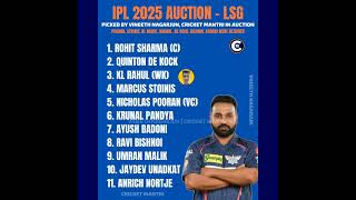 LSG Team for IPL 2025  Vineeth Nagarjun  Cricket Mantri [upl. by Rehpitsirhc]