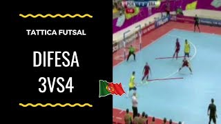 Tattica Futsal inferiorità numeriche difesa 3vs4 [upl. by Bartlett]