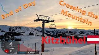 4K Skiing Kitzbühel End of Day Crossing the Mountain via Kapellenabfahrt Austria GoPro HERO11 [upl. by Klarika999]