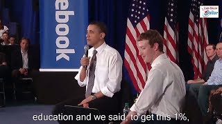 Learn English with President Obama and Mark Zuckerberg at Facebook Town Hall  English Subtitles [upl. by Atnohs]