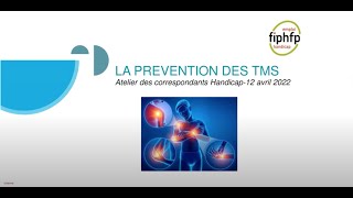 HANDICAP La prévention des troubles musculosquelettiques TMS [upl. by Henni]