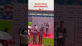 Javelin throw U23 prize ceremony 70th state senior athletic meet 2024Two New meet record holder [upl. by Eittap625]