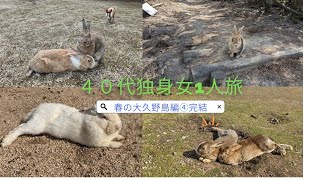 【４０代独身女】初春の大久野島RABBIT ISLANDうさぎ島休暇村大久野島完結編travelvlog【介護士の休日】④ [upl. by Pillihpnhoj]