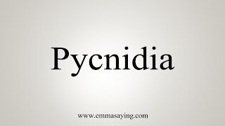 How To Say Pycnidia [upl. by Ecinev]