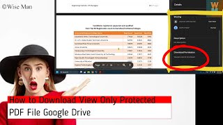 How to Download View Only Protected PDF File Google Drive in HD Quality [upl. by Dnilasor]