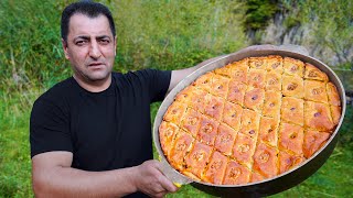 AZERBAIJANI BAKLAVA RECIPE  AZERBAIJAN DESSERT RECIPES  PAKLAVA BY WILDERNESS COOKING [upl. by Anna]