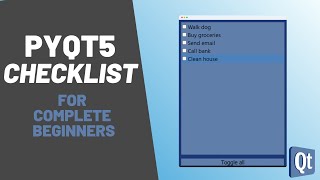 PyQt5 QtDesigner Checklist tutorial  Python GUI Tutorial for COMPLETE Beginners QListWidget [upl. by Esirtal]