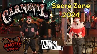 Knotts Scary Farm CARNEVIL Scare Zone 2024 Boardwalk Streets [upl. by Fries]