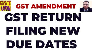 NEW DUE DATES FOR GST RETURN FILING  GST RETURN FILING DATE CHANGES [upl. by Kaazi]