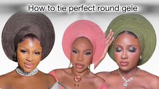 4 STEP ON How to tie perfect round gele for beginners headwrap wedding fashion gele headwrap [upl. by Ecirp509]