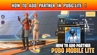 How To Add Partner In Pubg Mobile Lite  Profile Partner Kaise Add Kare Pubg Lite Me  Secret Trick [upl. by Ennayk803]