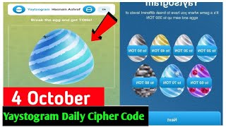 Yaystogram🤑 Bot Today 4 October Daily Cipher Code ∆ YaystogramTodayDailyCipherCode Shorts [upl. by Sill]