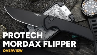 Protech Mordax  Button Lock Flipper Knife Overview [upl. by Conlee]