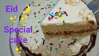 Eid Special ✨🌙l Vanilla Cake Recipe  Vanilla Cake by cook and bake with farheen [upl. by Euqinomad]