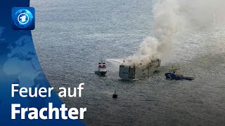 Feuer auf Frachter vor niederländischer Küste [upl. by Klatt]