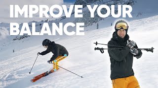 Ski With Balance  3 powerful drills to give you more control on snow with InspirationalSkiing [upl. by Nelloc470]