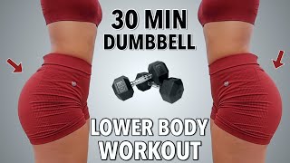 30 MIN DUMBBELL GLUTE FOCUSED WORKOUT  Do this to GROW your BOOTY  30x30 Day  26 [upl. by Hsirap]