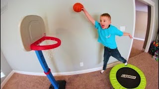 FATHER SON TRAMPOLINE BASKETBALL [upl. by Kidd792]