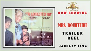 MRS DOUBTFIRE January 1994 MGM Cinema Trailer Reel  Home Cinema [upl. by Eirot880]