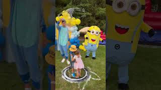 Minions Birthday Bubble Show music dance bubble minions shorts [upl. by Carri737]