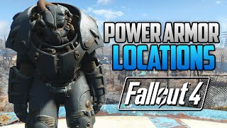 Fallout 4  ALL FULL POWER ARMOR LOCATIONS T45 T51 Raider T60 amp X01 FO4 Power Armor Locations [upl. by Elleynad363]