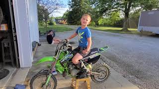 Kx65 Dirtbike first start  eager to learn a clutch [upl. by Tina]