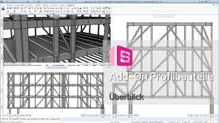 Allplan AddOn Profilbauteile  Stahlbau  Verbindungen  Profilbleche  Sandwichelemente [upl. by Outhe]