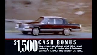 1992 Cadillac Brougham commercial  1500 Cash Bonus [upl. by Etneciv]