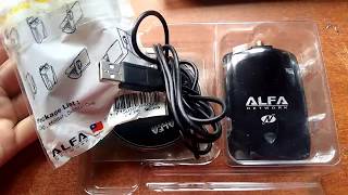 alfa awus036nha unboxing En español 2018 adaptador wifi usb potente [upl. by Eolcin]