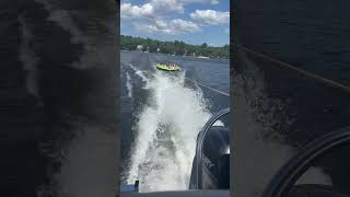 Tubing on the Lake ossipee  music lake fun summervibes summer2024 tubing family [upl. by Rahab]