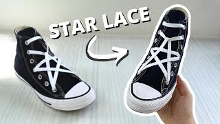 Star Lacing Shoes Tutorial  How To Star Lace Converse EASY [upl. by Aztirak835]