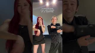 MAX and HUH YUNJIN of LE SSERAFIM do the STUPID IN LOVE dance lesserafim max singer music [upl. by Liesa]