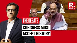 Union Home Minister Amit Shahs Comment On Nehrus Kashmir Blunders Stings Congress  Arnab Debates [upl. by Skardol]