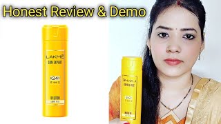 Lakme Sun Expert SPF 24 PA UV Lotion Honest Review amp Demo  Pooja Beauty Vlogs [upl. by Hannie402]