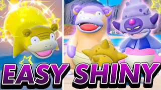 How to SHINY HUNT amp Evolve Galarian Slowpoke to Galarian Slowbro amp Slowking in The Indigo Disk [upl. by Atirihs]