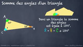 Propriété de la somme des angles dans un triangle [upl. by Ennagroeg]