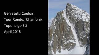 Skiing Gervasutti Couloir Tour Ronde Chamonix [upl. by Meingolda]