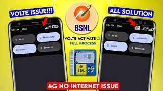 Bsnl No Internet Problem On 4G  Bsnl Volte Activation Clear Process  All issues solution bsnl4g [upl. by Griffiths]