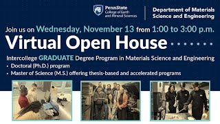 2024 Penn State IGDP MatSE Graduate VIRTUAL Open House [upl. by Enitsirt]