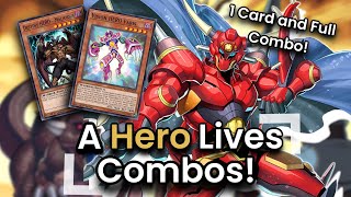 YuGiOh HERO Deck Combo Guide Part 2  A Hero Lives Combos You Should Know 1 Card and Full Combo [upl. by Fortunia]