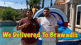 WE MET Brawadis FaZe Rug’s Brother😱 SETTING UP WATERSLIDE FOR HIM [upl. by Aratahc]