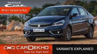 2018 Ciaz Facelift  Variants Explained [upl. by Natsirhc]