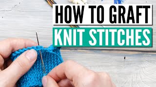 How to graft knit stitches  Close caston amp castoff gaps seams etc [upl. by Kirven]