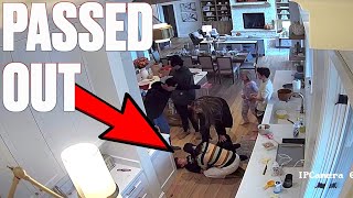 KID PASSES OUT WHILE MAKING THANKSGIVING DINNER  INTENSE FAINT CAUGHT ON CAMERA  TERRIFYING TUMBLE [upl. by Weslee770]