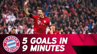 5 Goals in 9 Minutes  Lewandowski Show vs VfL Wolfsburg  201516 Season [upl. by Jennifer]